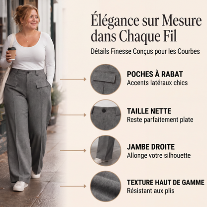 Pantalon de costume taille haute pour femme