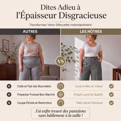 Pantalon de costume taille haute pour femme