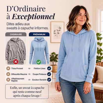 Hoodie décontracté pour femme avec cordon de serrage et poches