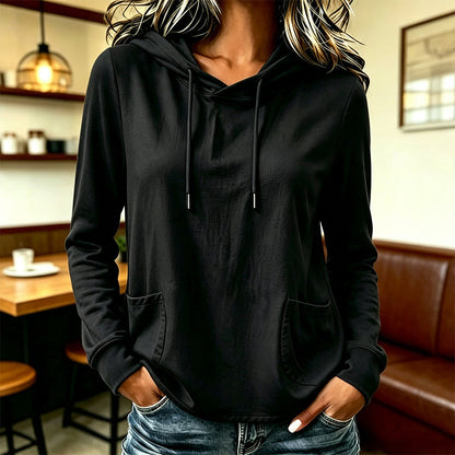 Hoodie décontracté pour femme avec cordon de serrage et poches