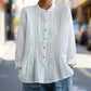 Chemise plissée décontractée à col montant pour femme