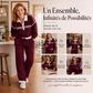 Ensemble sweat à rayures et pantalon large pour femme