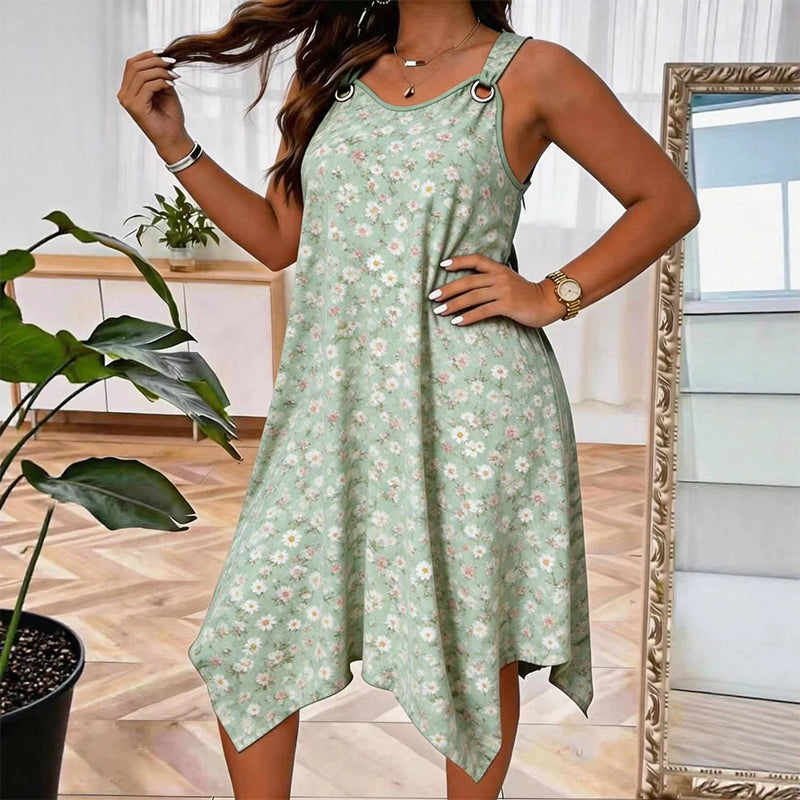 ✨🛍️Nouveauté – Robe longue sans manches à imprimé marguerites – Confort respirant et ambiance vacances décontractée 🍃