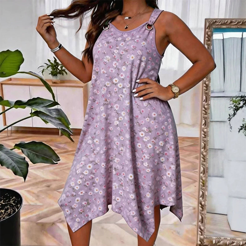 ✨🛍️Nouveauté – Robe longue sans manches à imprimé marguerites – Confort respirant et ambiance vacances décontractée 🍃