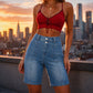 Short bermuda en jean décontracté pour femme
