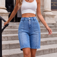 Short bermuda en jean décontracté pour femme