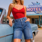 Short bermuda en jean décontracté pour femme