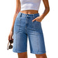 Short bermuda en jean décontracté pour femme