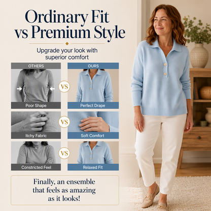 Pull en maille élégant à col à revers pour femme