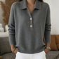 Pull en maille élégant à col à revers pour femme