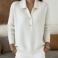 Pull en maille élégant à col à revers pour femme