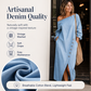 Robe en jean pour femme à épaules dénudées