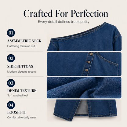 Robe en jean pour femme à épaules dénudées