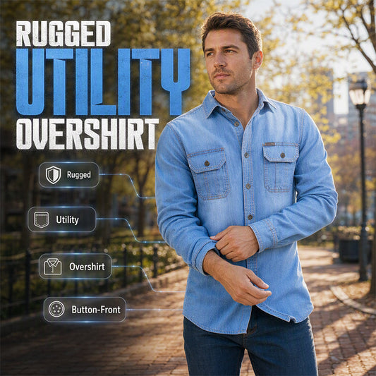 Chemise en Jean à Manches Longues Décontractée pour Homme
