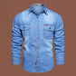 Chemise en Jean à Manches Longues Décontractée pour Homme