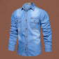 Chemise en Jean à Manches Longues Décontractée pour Homme