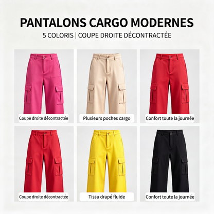 🍃Pantalons cargo décontractés unis à multiples poches