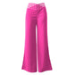 Pantalon large décontracté à taille haute pour femme