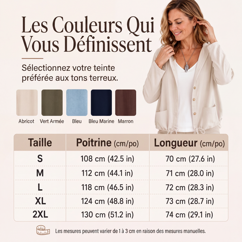 Veste à capuche décontractée pour femme avec ourlet à cordon de serrage