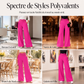 Pantalon large décontracté à taille haute pour femme
