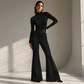 Pantalon large décontracté à taille haute pour femme