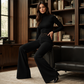 Pantalon large décontracté à taille haute pour femme
