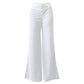 Pantalon large décontracté à taille haute pour femme