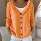 Cardigan en maille à col volanté pour femme