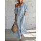 Robe longue rayée à une épaule pour femme