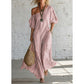 Robe longue rayée à une épaule pour femme