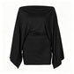 Robe moulante pour femme à épaules dénudées et manches chauve-souris