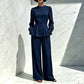 Ensemble élégant pour femme : haut à manches bouffantes et pantalon large