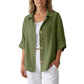 Chemise boutonnée oversize rétro pour femme
