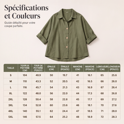 Chemise boutonnée oversize rétro pour femme