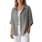 Chemise boutonnée oversize rétro pour femme