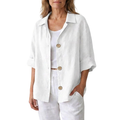 Chemise boutonnée oversize rétro pour femme