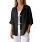 Chemise boutonnée oversize rétro pour femme