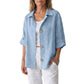 Chemise boutonnée oversize rétro pour femme