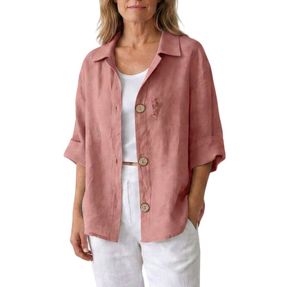 Chemise boutonnée oversize rétro pour femme