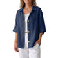 Chemise boutonnée oversize rétro pour femme