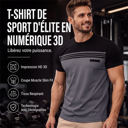 T-shirt décontracté pour homme à col rond et manches courtes avec imprimé