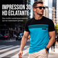 T-shirt décontracté pour homme à col rond et manches courtes avec imprimé