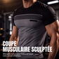 T-shirt décontracté pour homme à col rond et manches courtes avec imprimé