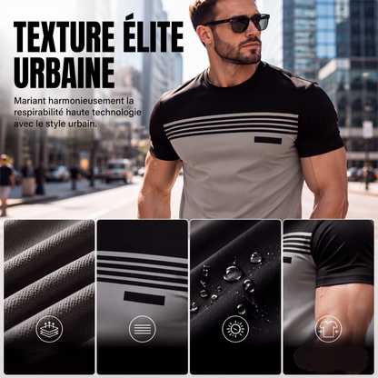 T-shirt décontracté pour homme à col rond et manches courtes avec imprimé