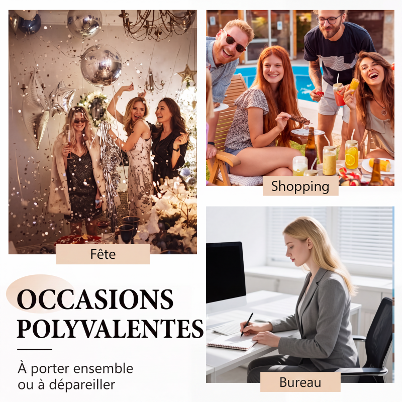 Ensemble 2 pièces pour femme : haut élégant à col V et pantalon large
