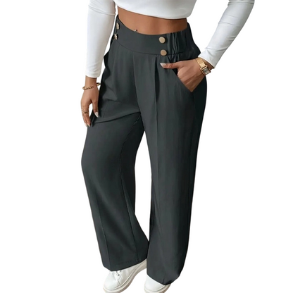 Pantalon taille haute large pour femmes