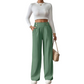 Pantalon taille haute large pour femmes