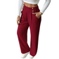 Pantalon taille haute large pour femmes
