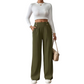 Pantalon taille haute large pour femmes