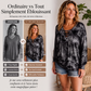 Haut pour femme à col V, à lacets et imprimé tie-dye